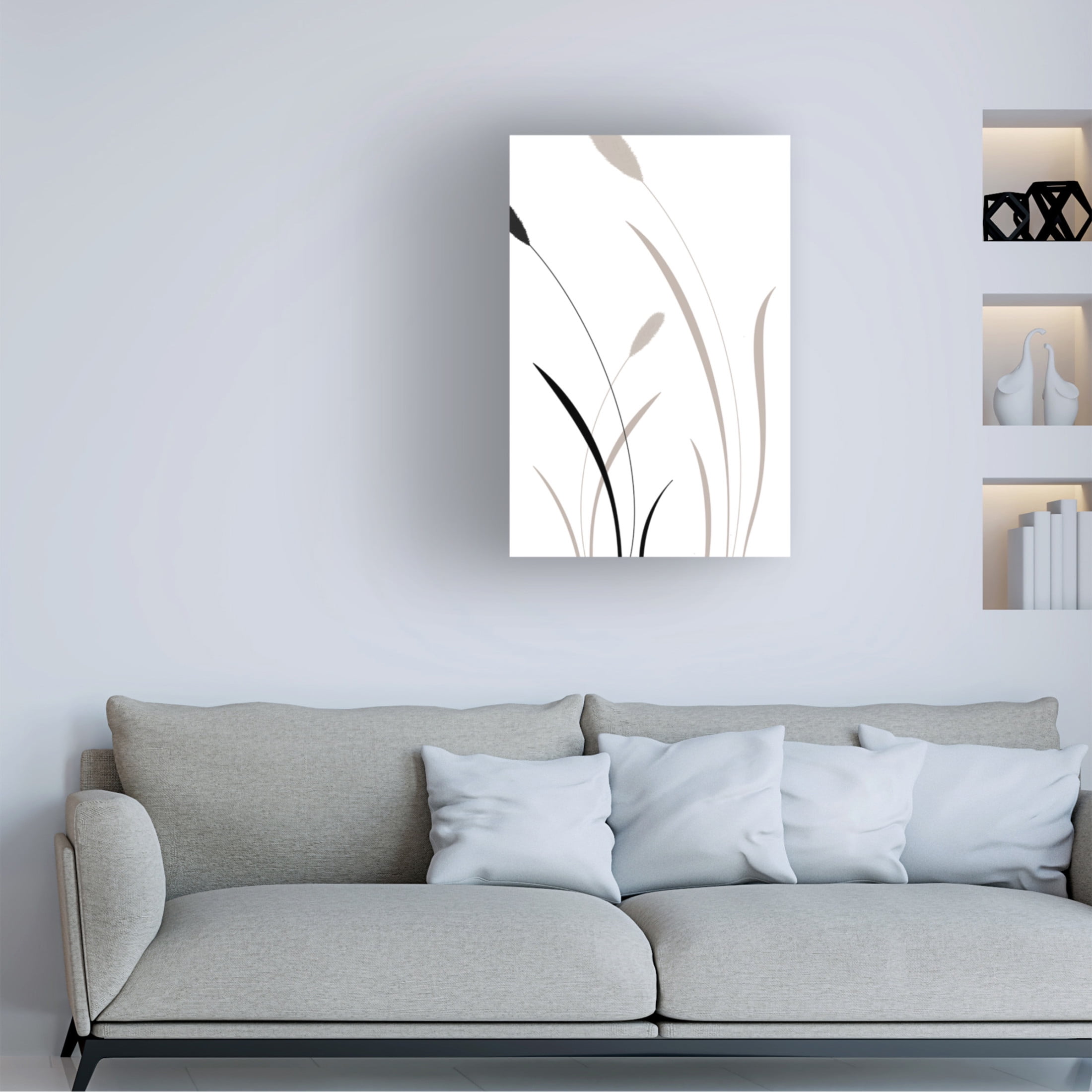 Canvas Wall Art - Pictufy Studio Ii 'Bunny Grass 02' Wall Art for Living Room, Bedroom, or Office Décor by Trademark Fine Art - 12 x 19 Inches