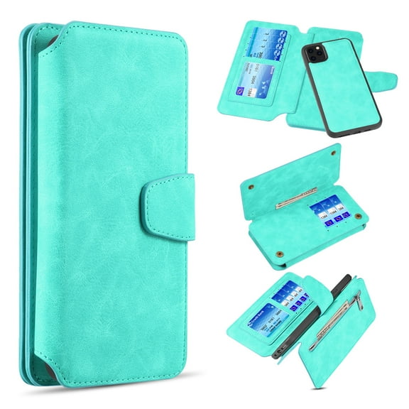 GSA Luxury Leather Flip Wallet Case For iPhone 11 Pro Max (6.5") - Teal