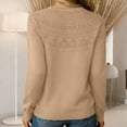 thumbnail image 6 of Round Neck Pullover Sweaters for Women,Long Sleeve Loose Knit Tops,Lightweight Casual Wear with Lace Up Design Tops 2026 Camel L, 6 of 6