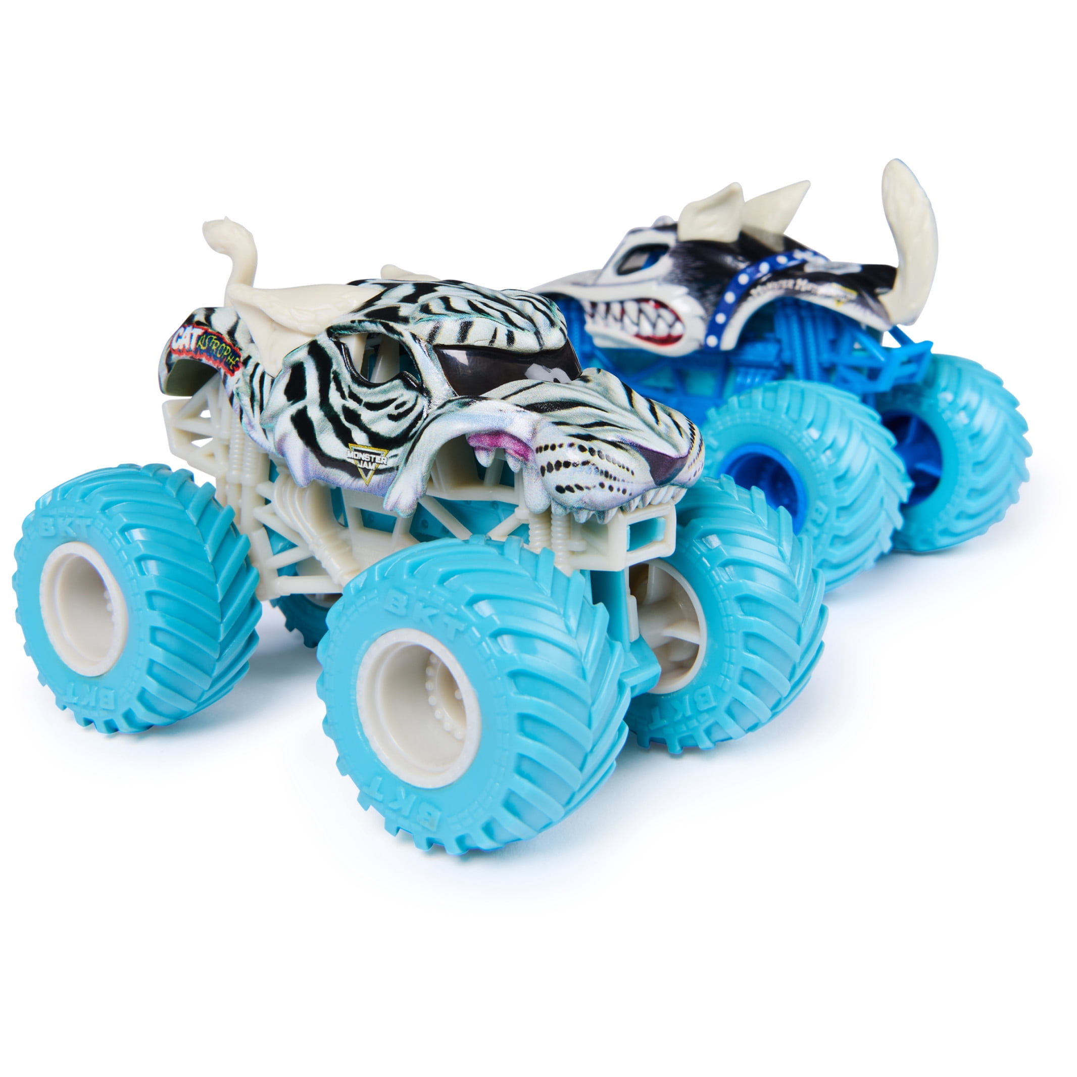 Monster Jam, CATastrophe Vs. Husky Die-Cast Monster Trucks, 1:64 Scale, Kids Toys for Boys Ages 3 and up