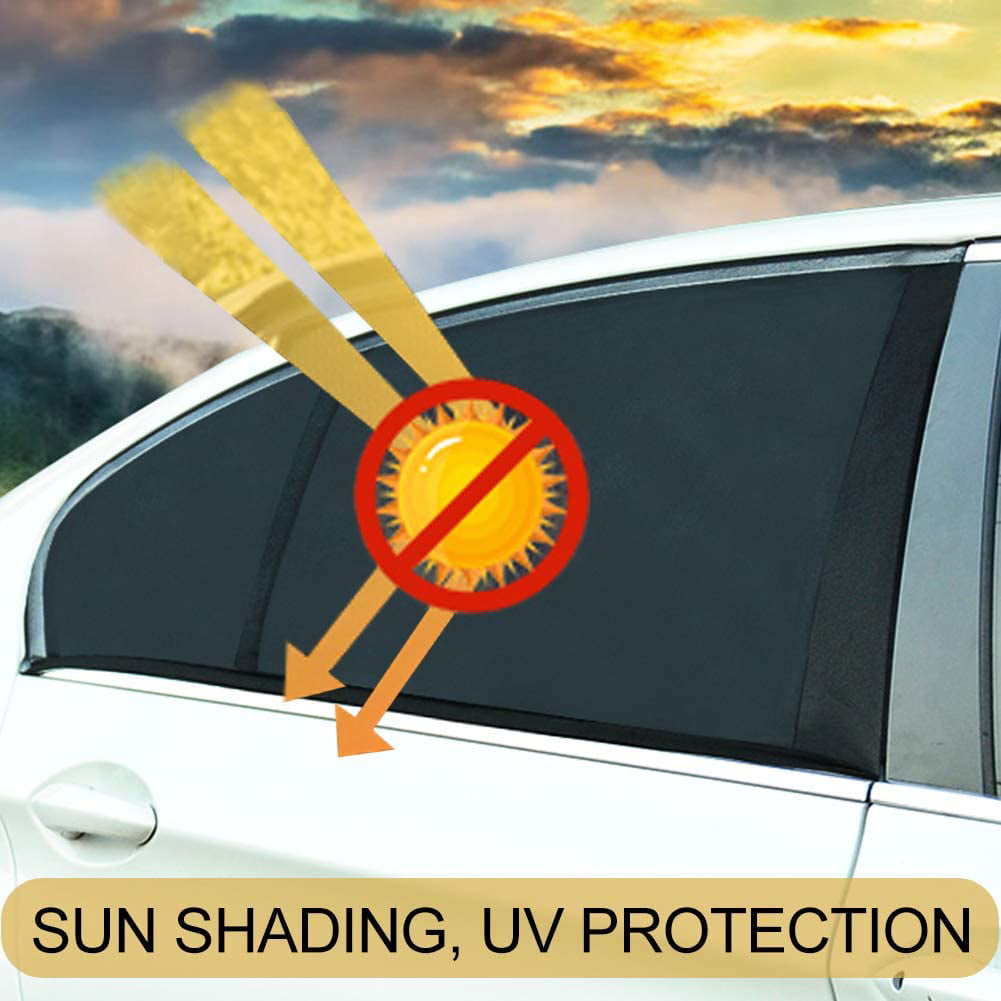 2Pack Universal Super Elastic Car Window Sunshades, Breathable