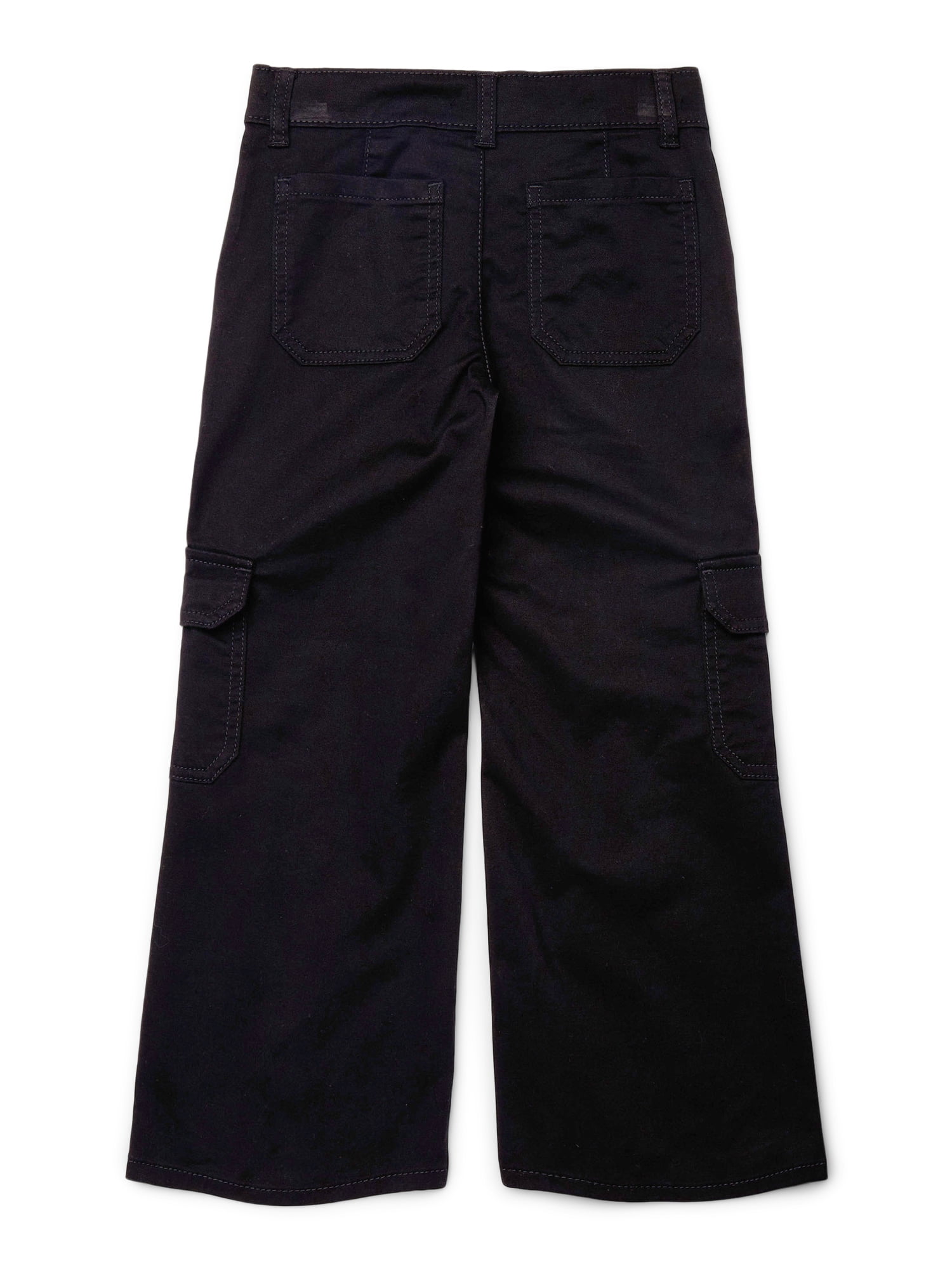 Wonder Nation Girls Wide Leg Cargo Jeans, Sizes 4-18 & Plus