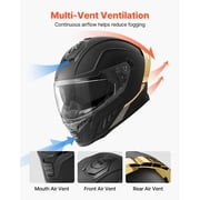 KFFKFF Full Face Motorcycle Helmet, Dual-Visor Street Bike Helmet, Lightweight and Comfortable Motocross Helmet for Adults - DOT & ECE Certified (M Size)