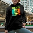 thumbnail image 2 of Today Is Golf Day with a Ball & Clubs, Golf Player, Golfing or Golfer Themed Merch Gift, Black Hooded Sweatshirt or Hoodie, Small, 2 of 5