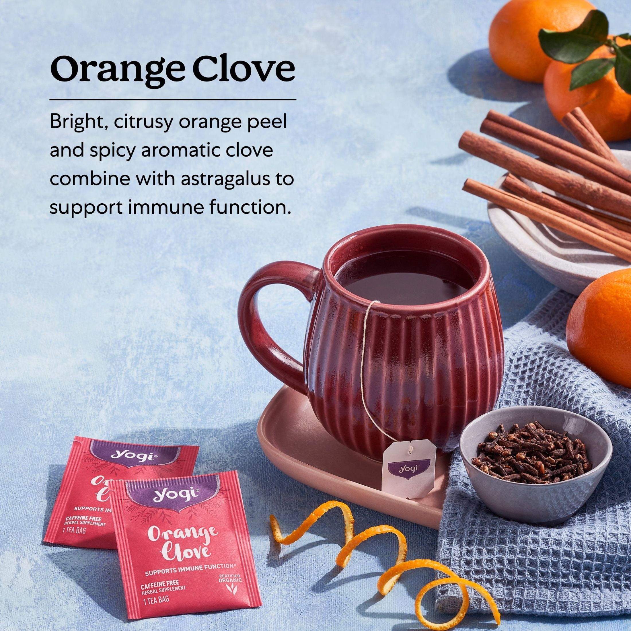 Yogi Organic Orange Clove & Ginger Herbal Tea, Immune Support