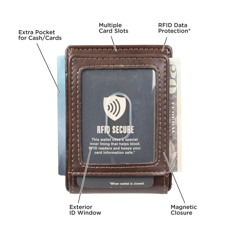 Men's Slim Front Pocket Wallet With Magnetic Money Clip photo 4