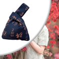thumbnail image 2 of Yazoeia Chinese Calligraphy Pattern Knot Bag Pouch Gift Tote for Business Events Dating CJB12-1103, 2 of 7