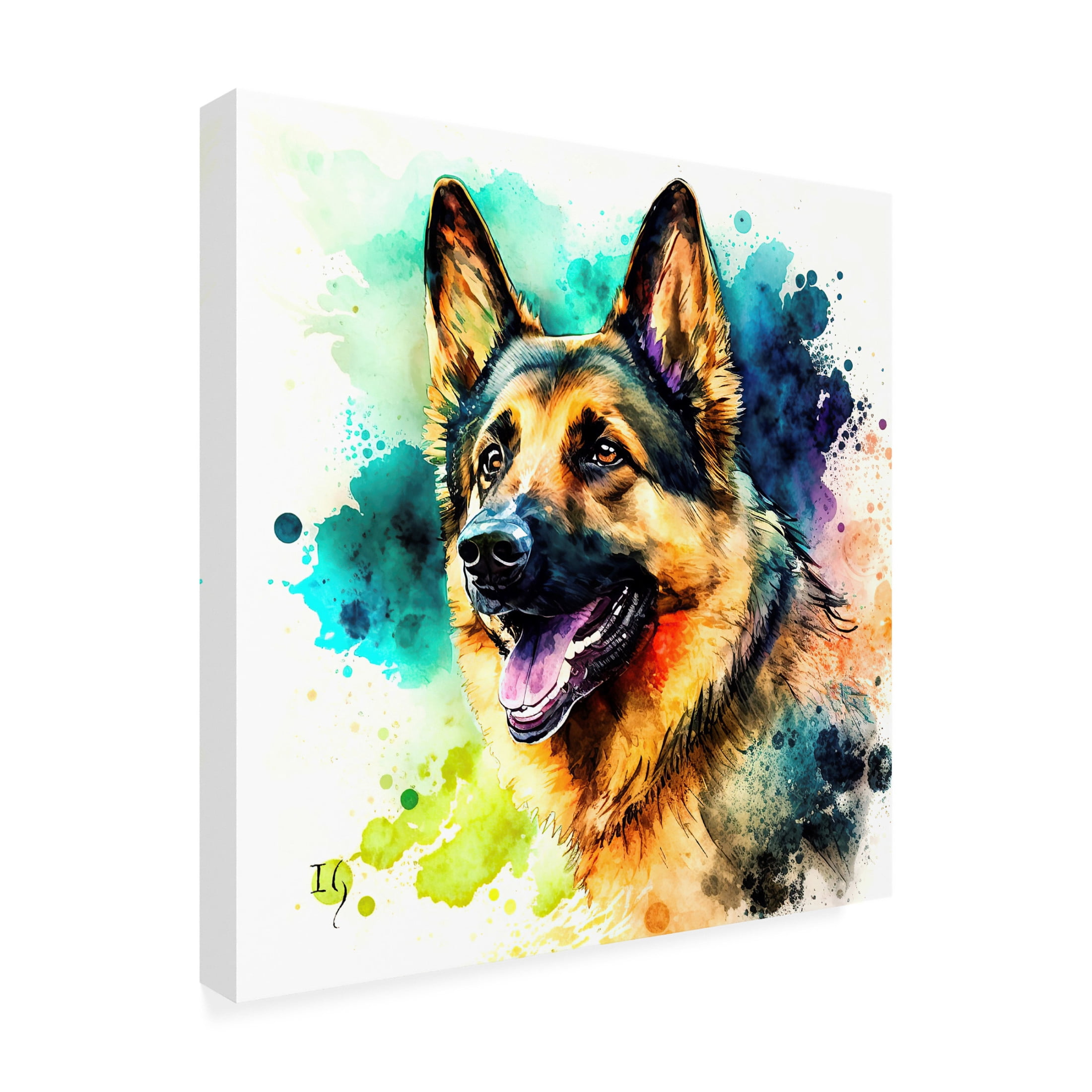 Canvas Wall Art - Ivan Guaderrama 'Shepherds Dance in Watercolor' Wall Art for Living Room, Bedroom, or Office Décor by Trademark Fine Art - 35 x 35 Inches