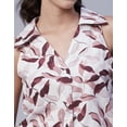 thumbnail image 5 of Moomaya Womens Printed Sleeveless Top, Collared Casual Summer Top, 5 of 9