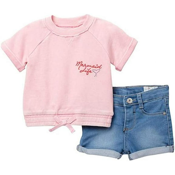 AG Adriano Goldschmied Overdyed French Terry Pullover & Shorts Set - 24 Months