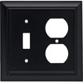 thumbnail image 2 of Brainerd 64213 Architectural Single Toggle SwitchDuplex Outlet Wall Plate Switch Plate Cover, Flat Black, 2 of 4