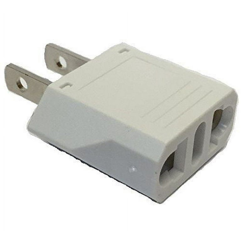 European to American Plug Adapter 2-pk- Europe Asia to US-Style converter 