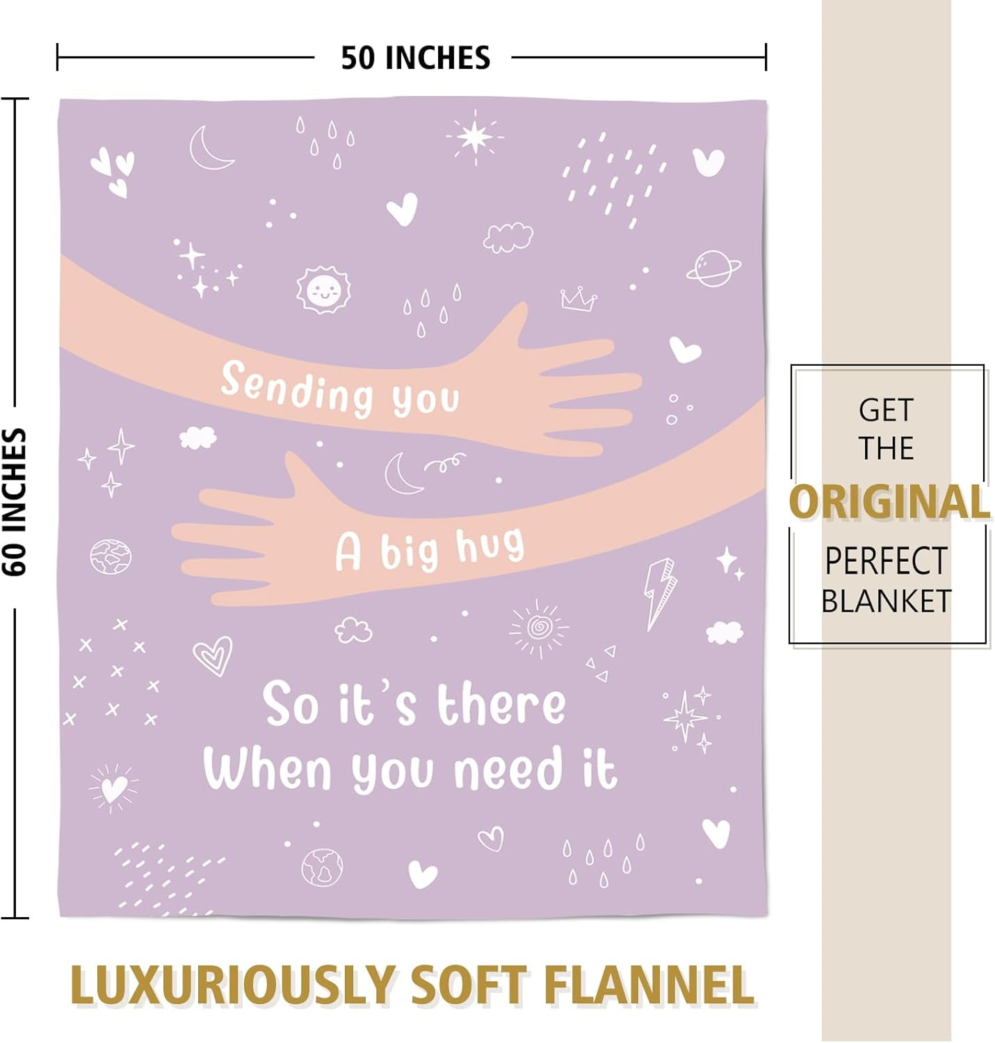 Get Well Gifts for Women Men, Hug/Healing Blanket, Thinking of You/Cancer Care/Sympathy/After Surgery Gifts for Friends, Sister, Coworkers, Soft Throw Blankets