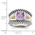 thumbnail image 3 of 14K Two-Tone Gold Ring Band Gemstone Yellow Amethyst Purple, 3 of 5