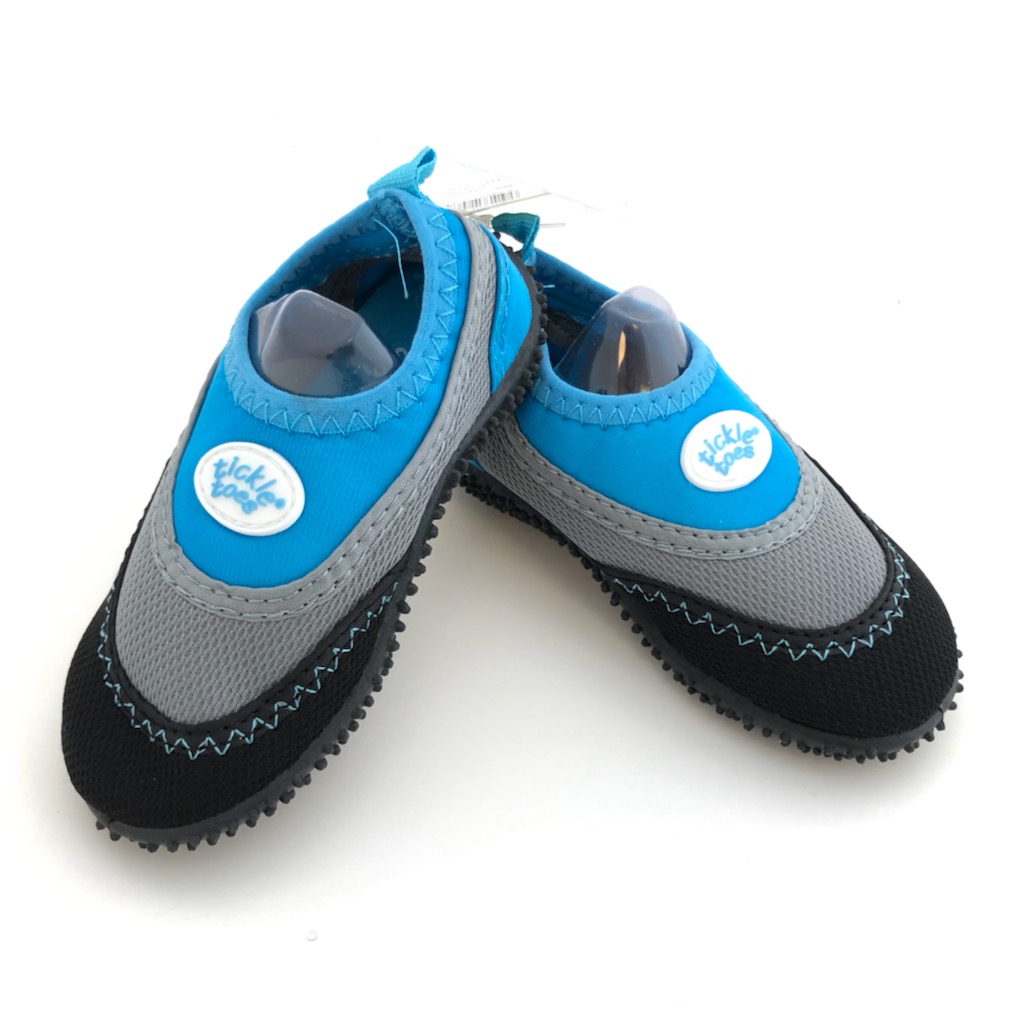 Turquoise &amp; Grey Aqua Shoes with Rubber Soles (7401) by
