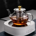 thumbnail image 6 of 400 Ml / 14 Oz Clear Glass Tea Kettle with Removable Stainless Infuser, Heat-Proof Borosilicate Teapot for Loose Leaf, Stovetop Safe, Ergonomic Handle, Gift for Tea Lovers, Kitchen & , 1*Glass Teapot, 6 of 7