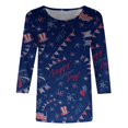 thumbnail image 4 of CHUANK Plus Hauts pour Femmes Chic Décontracté Col Rond Manches Courtes Chemises et Blouses pour Femmes T-Shirts à Imprimé Papillon du 4 Juillet pour Femmes Tunique Graphique Patriotique Tendance Haut d'Été Plage, 4 of 5