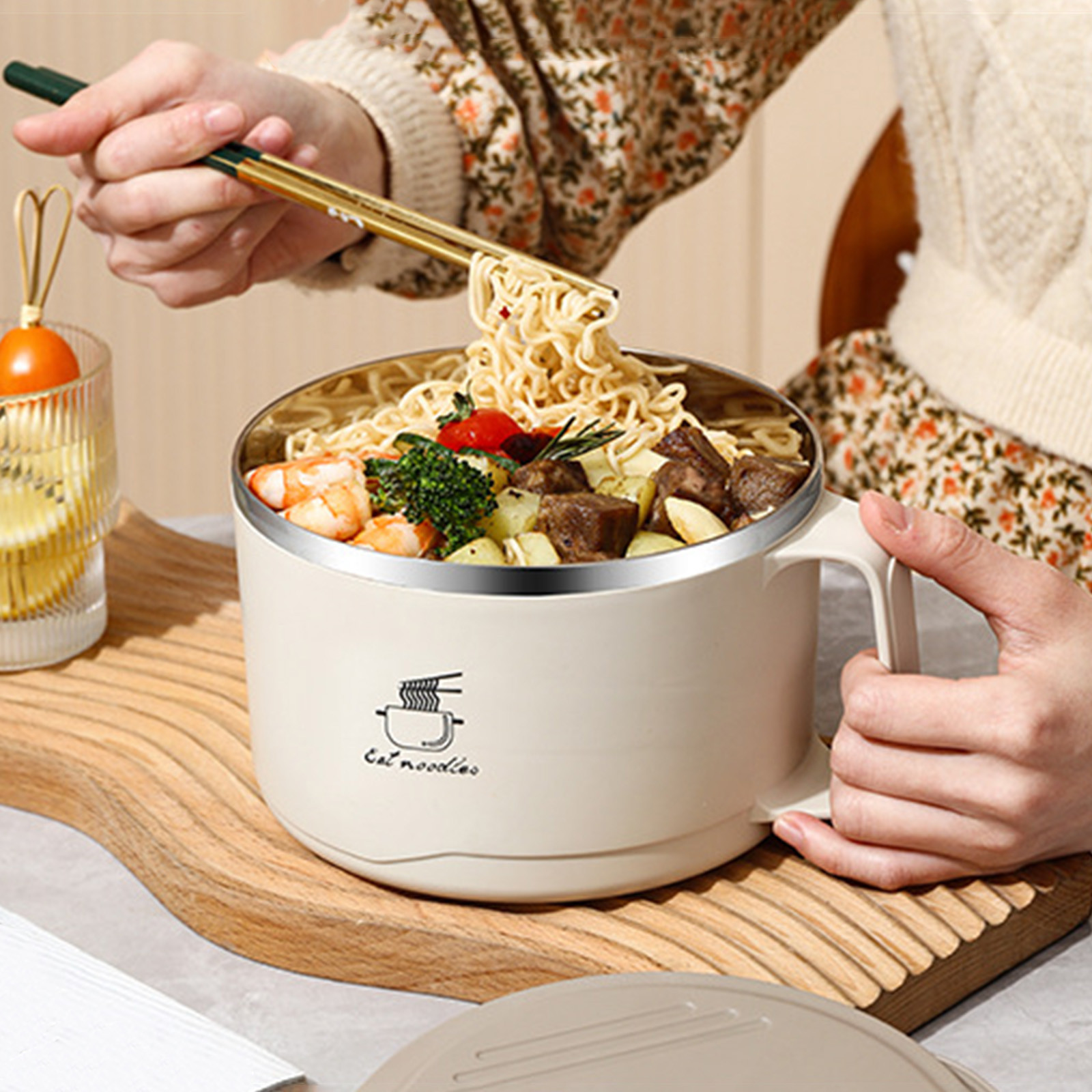 Bol à Soupe Avec Couvercle - 800 Ml, Vaisselle Céramique, Micro-ondes Et Lave-vaisselle Safe - Pour Soupe, Ramen, Céréales