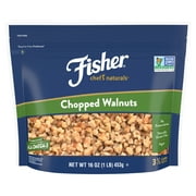 Fisher Chef's Naturals Gluten Free, No Preservatives, Non-GMO Chopped Walnuts, 16 oz Bag