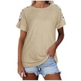 thumbnail image 2 of ALLLIST Floral Womens Tops Summer Crew Neck Short Sleeve Yellow Printed Casual Loose T-Shirts Womens Blouses, 2 of 7