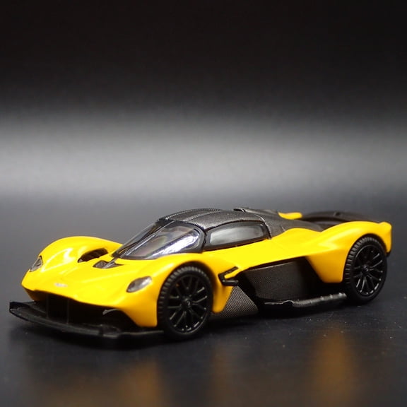 Open Box 2021-2024 ASTON MARTIN VALKYRIE SUPER CAR YELLOW 1/64 SCALE DIECAST MODEL CAR