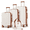 White&Brown(Expandable), variant on 6 Piece Luggage Sets, with Travel Duffle Bags, Lightweight ABS Hard Suitcase, White Tan