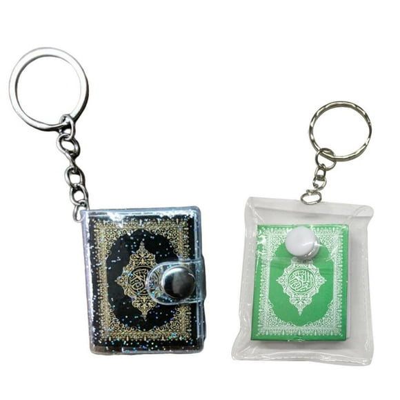 2x Islam Book Pendant Keychain The Koran Key Charm