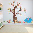 thumbnail image 2 of Un conjunto de pegatinas de pared monos elefante oso árbol flores Wall St, 2 of 5