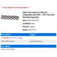 thumbnail image 2 of Upper Fuel Injector O-Ring Kit - Compatible with 2009 - 2019 Ford Flex Naturally Aspirated 2010 2011 2012 2013 2014 2015 2016 2017 2018, 2 of 2