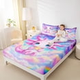 thumbnail image 3 of Erosebridal Cartoon Pink Axolotl Bed Sheets,Colorful Sky Galaxy Starry Night King Sheets 4pcs, 3 of 6