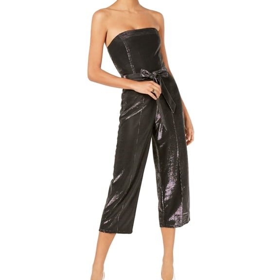Lucy Paris Womens Alex Metallic Jumpsuit, Metallic, Large