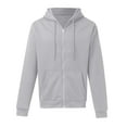 thumbnail image 3 of Gibobby Men's Novelty Color Block Pullover Fleece Hoodie Casual Hooded Sweatshirts Full Zip Jacket with Pocket (Grey,L), 3 of 4