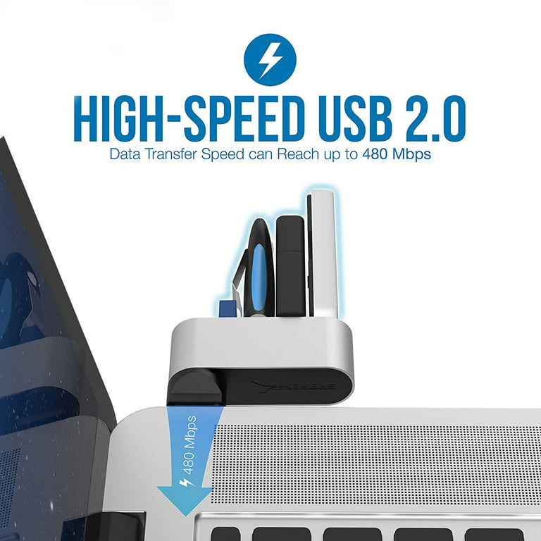 Sabrent Premium Mini 4-Port Aluminum USB 2.0 Rotating Hub (HB-UMMC) 