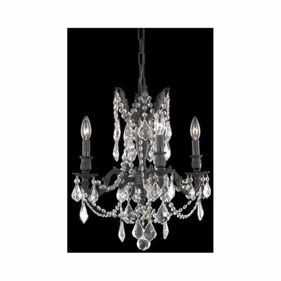 Rosalia 4 light Dark Bronze Pendant Golden Teak (Smoky) Royal Cut Crystal