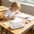 thumbnail image 5 of Double Layer Mesh Pencil Case Large Capacity Nylon Pen Bag Clear Stationery Storage Pouch For schooll Desk, 5 of 7
