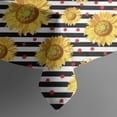 thumbnail image 5 of Black White Stripe Sunflower Pattern Square Tablecloth,Waterproof Square Table Cover,Wipeable Spillproof Washable Table Cover for Home Kitchen Party Decor 52"x52"(132x132cm), 5 of 6