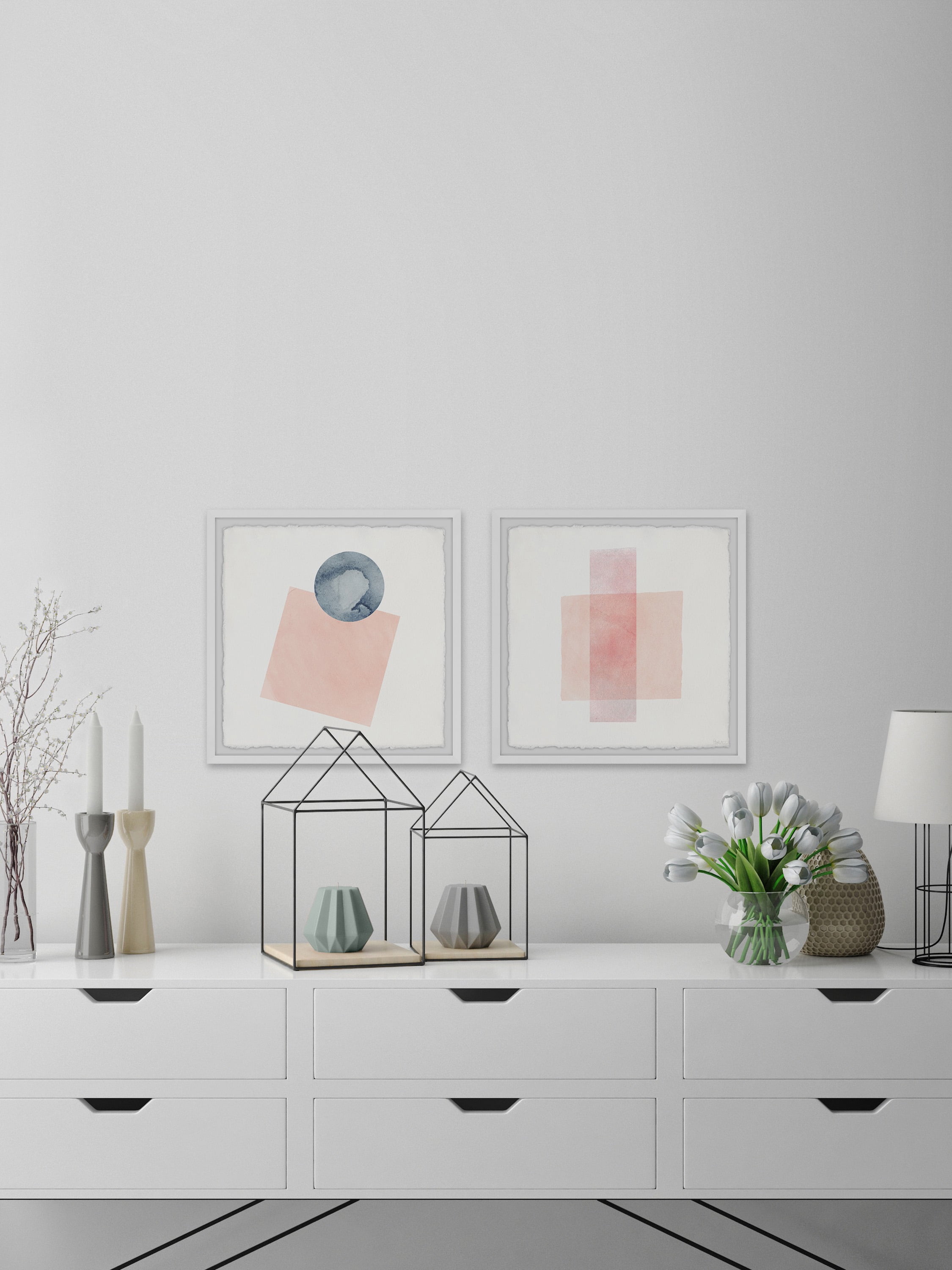 Parvez Taj Peaches and Shapes Diptych