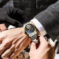 thumbnail image 4 of EXPLOJOY Men's Tourbillon Mechanical Watch – Hollow Dial with Moon Phase and Waterproof Steel Band, 4 of 9
