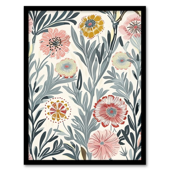 Artery8 Carnation Flowers Artwork Bright Garden Floral Living Room Art Print Framed Poster Wall Decor 12x16 inch