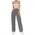 thumbnail image 5 of EFINNY Women Streetwear Pants Wide Leg Pants Straight Leg Cargo Pants with Pocket Zipper and Button Closure, 5 of 6