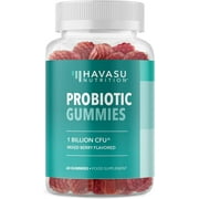 Havasu Nutrition Probiotic Gummies for Digestive Health, 1 Billion CFU, Mixed Berry, 60 Count