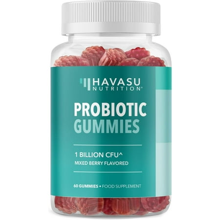 Havasu Nutrition Probiotic Gummies for Digestive Health, 1 Billion CFU, Mixed Berry, 60 Count
