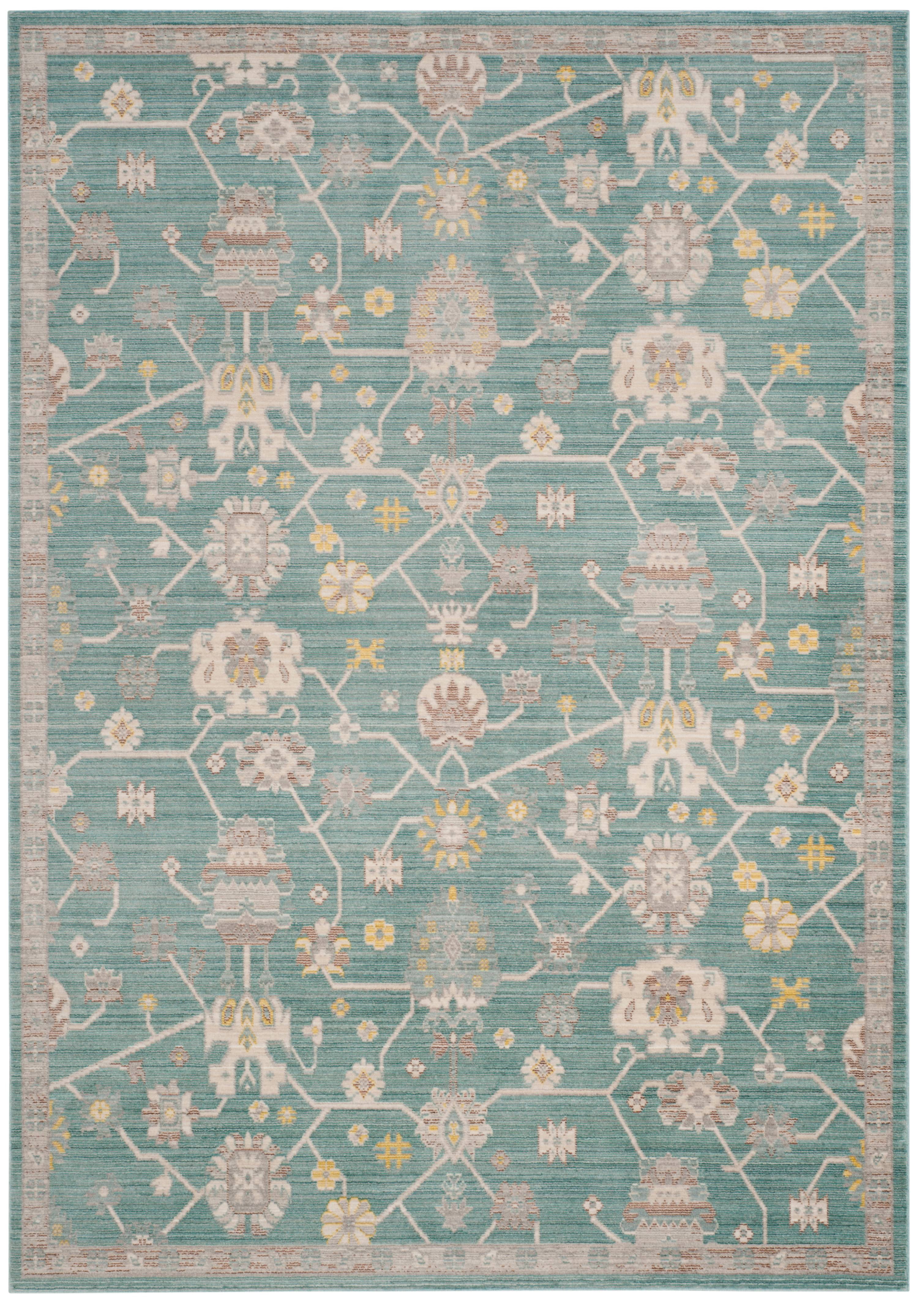 SAFAVIEH Valencia Gemma Abstract Polyester Area Rug, Steel Blue, 6' x 9'
