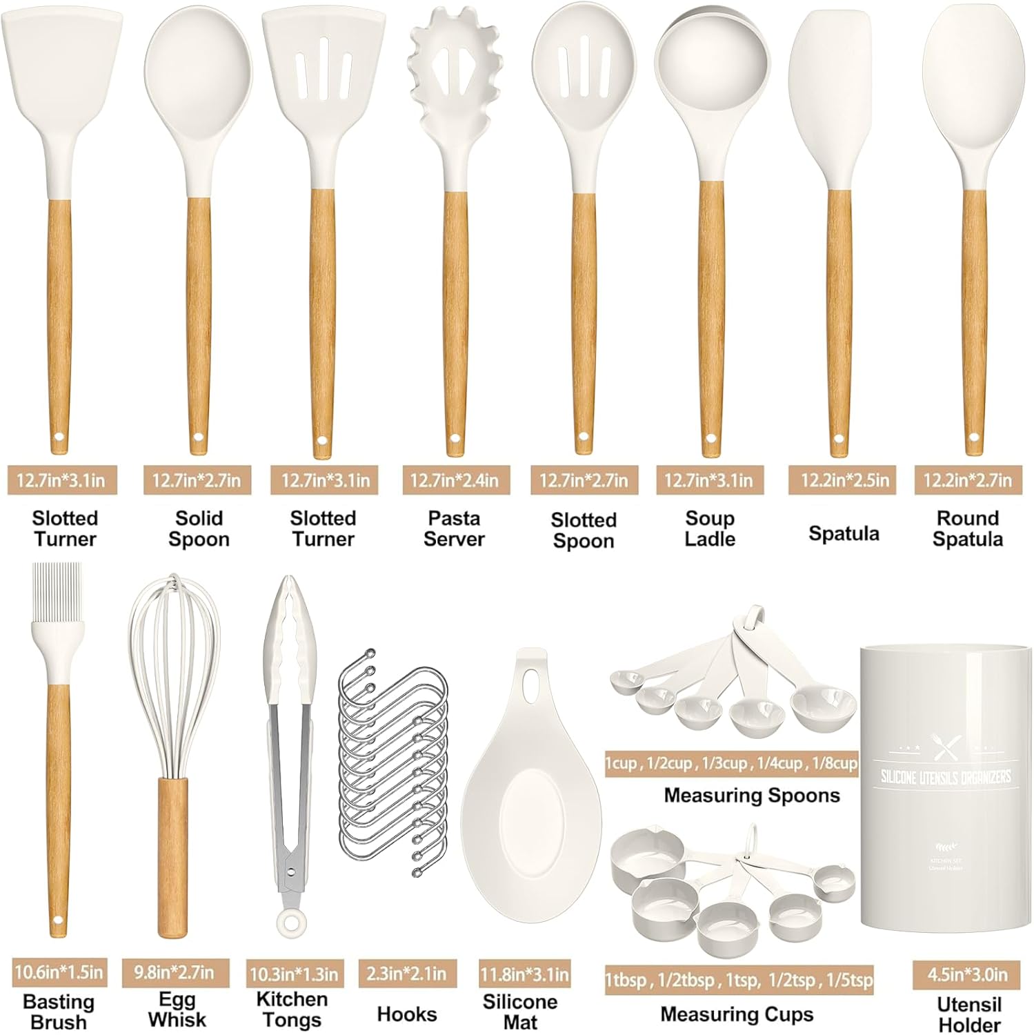 oannao 33-Piece Silicone Cooking Utensil Set with Holder photo 4