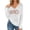 V458 White, variant on Womens Tops Knit Lightweight Letter Print Long Sleeve V Neck Summer Soft Comfortable Tee Khaki L