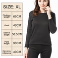 thumbnail image 2 of Conjuntos de ropa interior térmica para mujer, capa base térmica ligera, conjunto de 2 piezas, superior e inferior, negro, 2 of 8