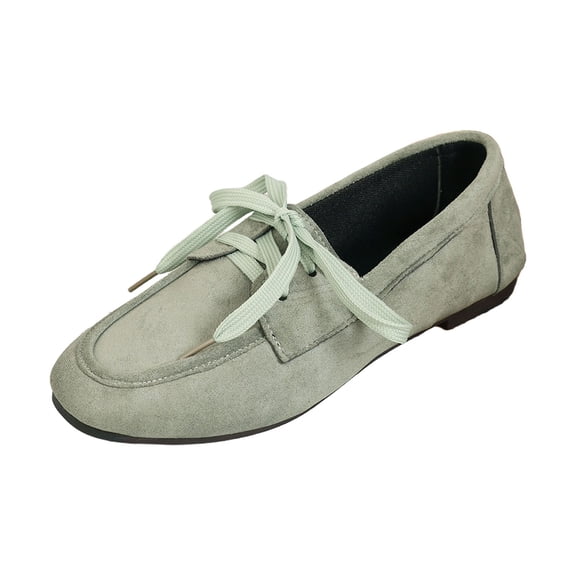 Casual Flat Shoes Pointed Toe Lace Up Comfortable On Walking Sneakers
