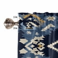 thumbnail image 5 of Tier Curtains 45 Inches Long, Navy Blue Brown Boho Window Treatment Curtain Drapes, Vintage Geometric Southwestern Small Curtain Drapes for Bathroom Laundry Room, 27.5"x45", 2 Panels, 5 of 7