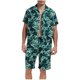 thumbnail image 1 of Camisas para Hombre Casual Impreso Bolsillo Cordón Pantalones Cortos Botón Set de Manga Corta, Cuello de Vuelta para Al Aire Libre, 1 of 1