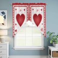 thumbnail image 6 of Valentines Kitchen Window Curtains, Swag Curtains Valance for Bedroom Living Room Bathroom, Romantic Red Lips Love Heart Rod Pocket Window Treatment Curtain Block Drapes 2 Panels 36"x63", 6 of 9